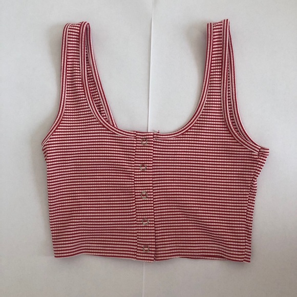 PacSun Tops - Red & White Stripped Tank Top